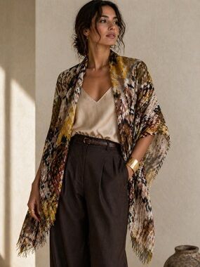 Roots | Abstract Ikat Cotton Scarf | O/S